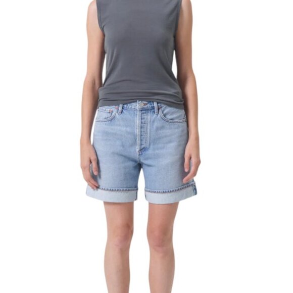 AGOLDE Dame Shorts, High Rise, Baggy Cuff, Denim, Cotton, Button Fly, Tension,27 - Picture 2 of 12